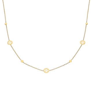 Naszyjnik złoty koniczynki i koła próba 585