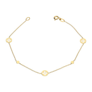 Bransoleta złota koniczynki i koła próba 585