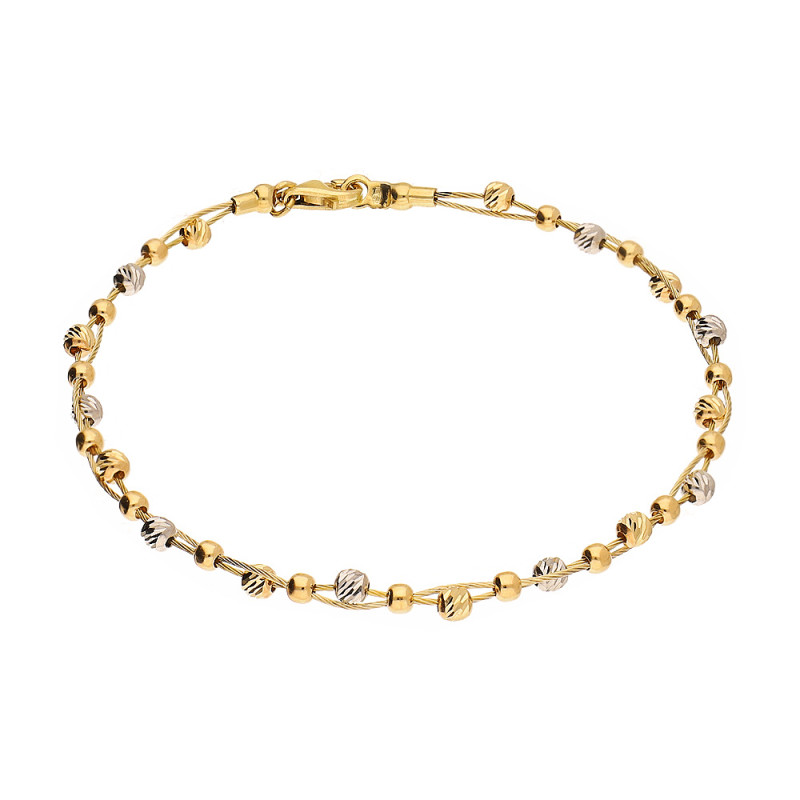 Bransoleta złota z grawerowanymi kulkami próba 585