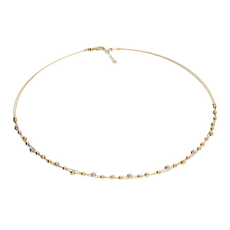 Naszyjnik złoty z grawerowanymi kulkami próba 585