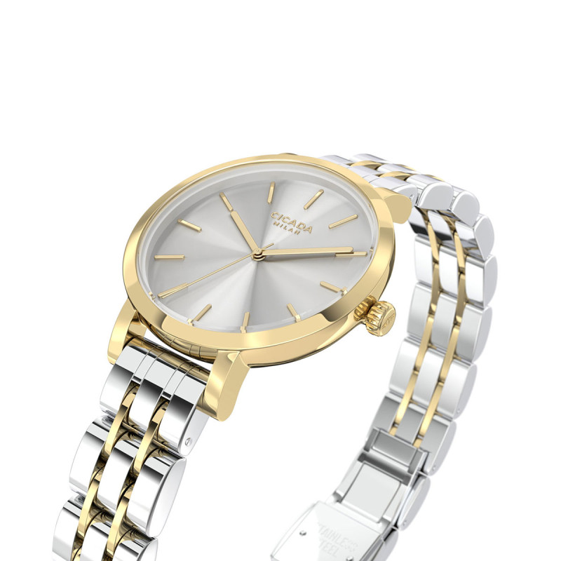 Cicada Milano damski zegarek na stalowej bransolecie G26S2B.SG