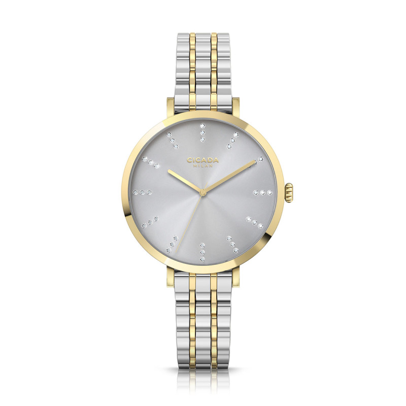 Cicada Milano damski zegarek z kryształkami G34S2B.S2