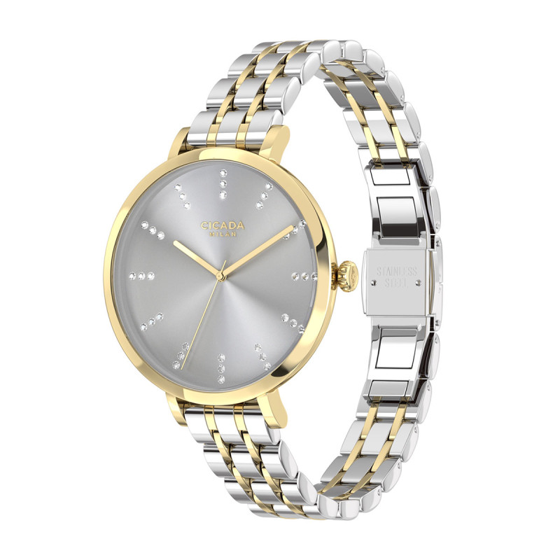 Cicada Milano damski zegarek z kryształkami G34S2B.S2