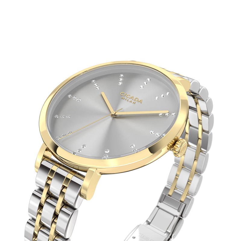 Cicada Milano damski zegarek z kryształkami G34S2B.S2