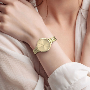 Cicada Milano damski zegarek złoty z kryształkami G34G1B.G2