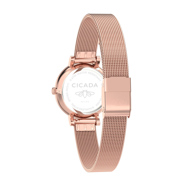 Cicada Milano damski zegarek rose gold mesh L26L04.LL