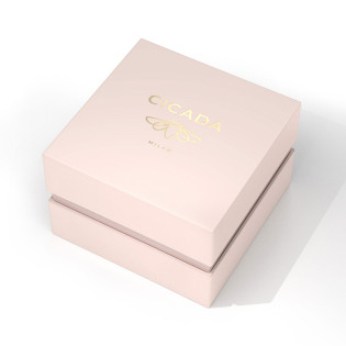 Cicada Milano złoty damski zegarek, granatowa tarcza, mesh G36G06.N2