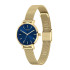 Cicada Milano złoty zegarek damski, granatowa tarcza mesh G26G04.NG