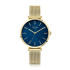 Cicada Milano złoty damski zegarek z granatową tarczą mesh G38G06.NG