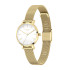Cicada Milano złoty zegarek damski z białą tarczą mesh G26G04.WG