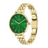 Cicada Milano złoty damski zegarek z zieloną tarczą i kryształkami G34G1B.Z2