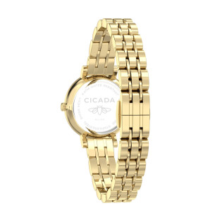 Cicada Milano złoty damski zegarek z białą tarczą G26G1B.WG