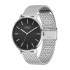 Cicada Milano srebrny zegarek z czarną tarczą mesh S41S10.BS