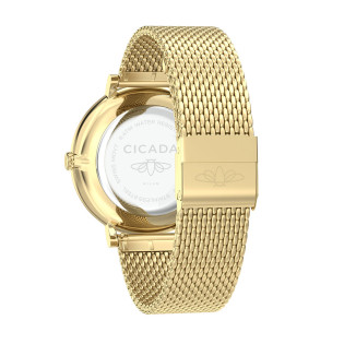 Cicada Milano złoty zegarek z tarczą szampańską mesh G41G10.GG