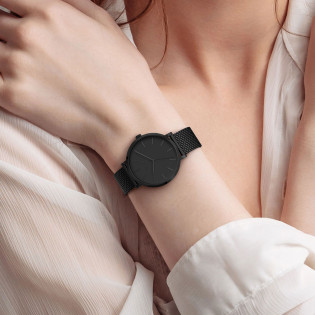 Cicada Milano czarny zegarek total black na mesh B41B10.BB