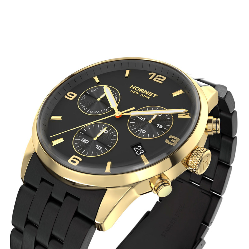 Hornet Performance St. James  czarno-złoty chronograf HP.G43B0B.BGG
