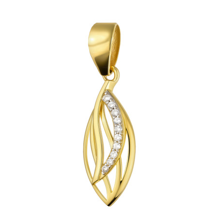 Zawieszka złota ażurowa łezka z cyrkoniami próba 585