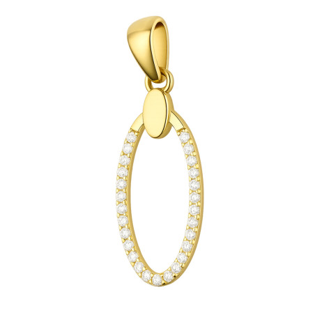 Zawieszka złota owal z cyrkoniami próba 585