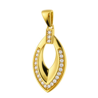 Zawieszka złota łezka z dziurką i cyrkoniami próba 585