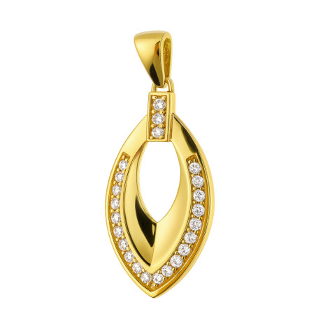 Zawieszka złota łezka z dziurką i cyrkoniami próba 585