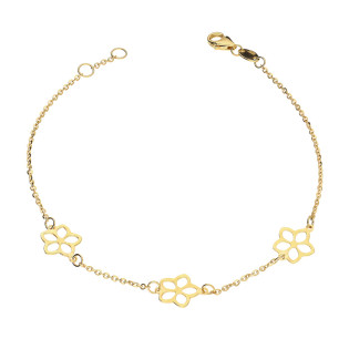 Bransoleta złota z kwiatkami próba 585