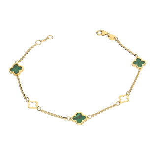 Bransoleta złota z koniczynkami próba 585