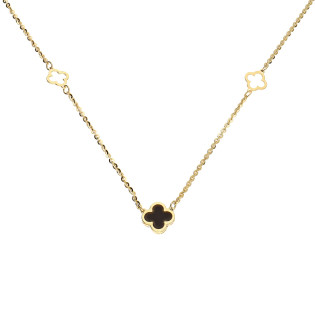 Naszyjnik złoty z koniczynkami próba 585