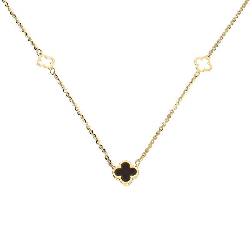 Naszyjnik złoty z koniczynkami próba 585