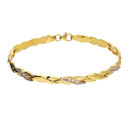 Bransoleta złota stampato X z cyrkoniami próba 585