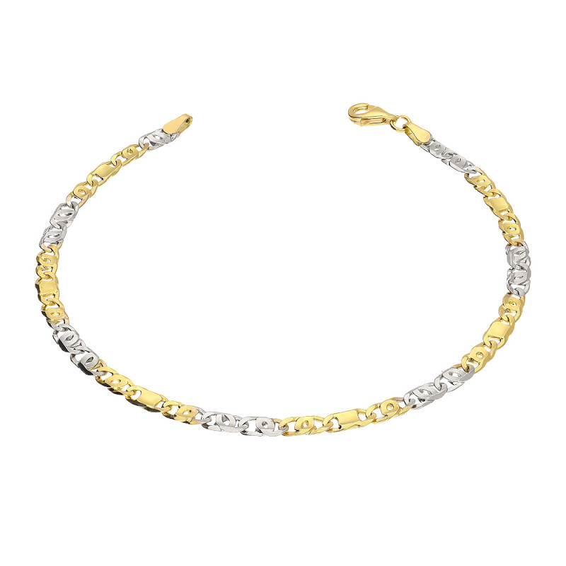 Bransoleta złota fantazja w dwóch kolorach