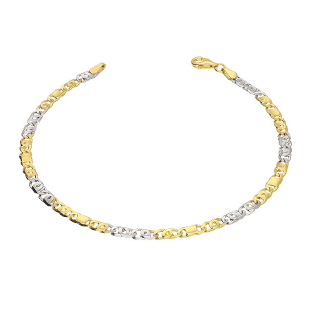 Bransoleta złota fantazja w dwóch kolorach