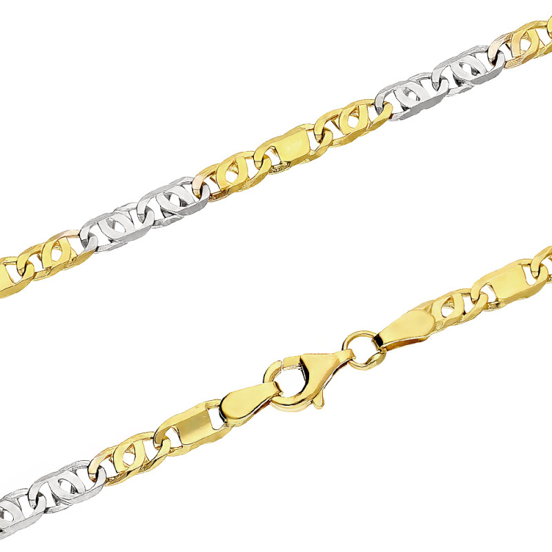 Łańcuszek złoty fantazja w dwóch kolorach