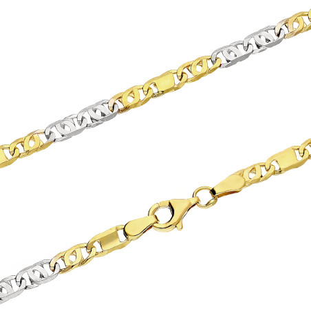 Łańcuszek złoty fantazja w dwóch kolorach