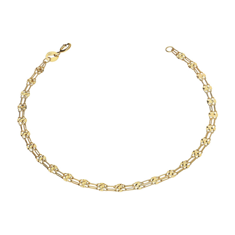 Bransoleta złota blaszki grawerowane próba 585