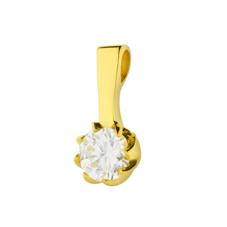 Zawieszka złota z cyrkonią 6 mm