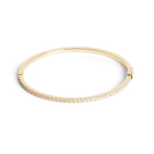 Bransoleta stalowa koloru złotego Coeur de Lion z cyrkoniami Crystal-Gold