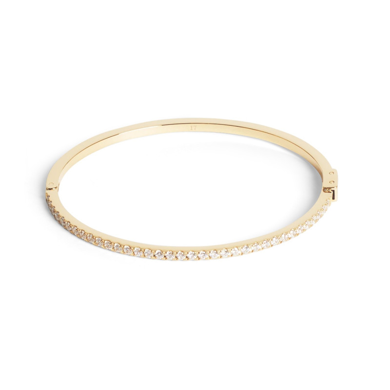 Bransoleta stalowa koloru złotego Coeur de Lion z cyrkoniami Crystal-Gold