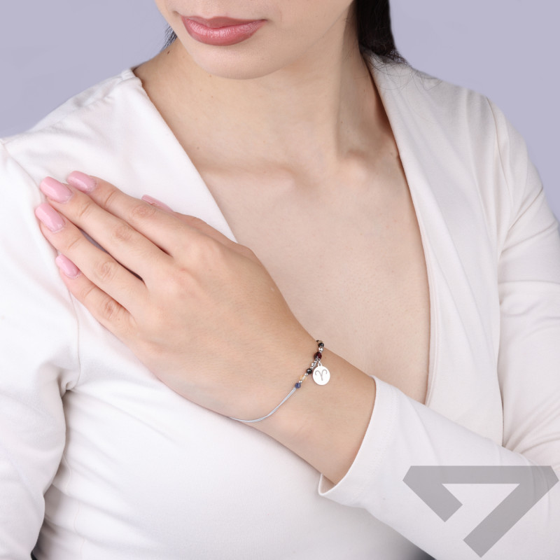 Bransoletka znak zodiaku baran z kamieniami naturalnymi