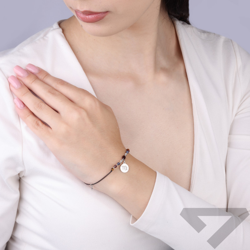 Bransoletka znak zodiaku Panna z kamieniami naturalnymi