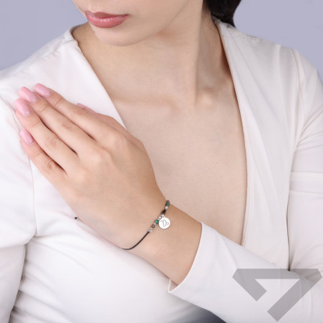 Bransoletka znak zodiaku Koziorożec z kamieniami naturalnymi