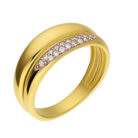 Pierścionek złoty dwie fale próba 375