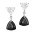 Kolczyki srebrne z czarnym kryształem