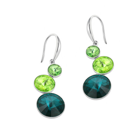 Kolczyki srebrne z zielonymi kryształami
