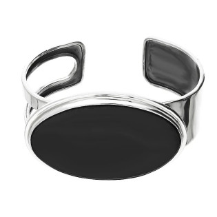 Bransoletka srebrna bangla z onyksem z Brazylii