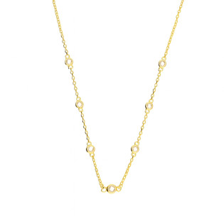 Naszyjnik pozłacany z białymi cyrkoniami