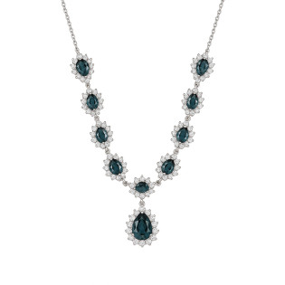 Naszyjnik srebrny markizy z topazowymi cyrkoniami