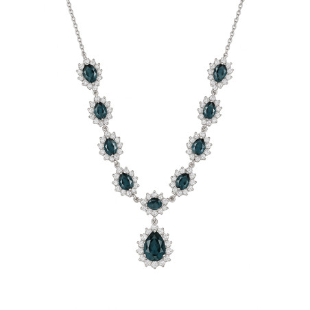 Naszyjnik srebrny markizy z topazowymi cyrkoniami