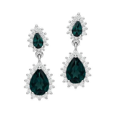 Kolczyki srebrne markizy krople z topazowymi cyrkoniami