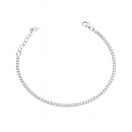 Bransoleta srebrna oprawa typu tennis z białymi cyrkoniami