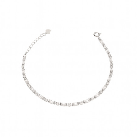 Bransoleta srebrna z białymi cyrkoniami